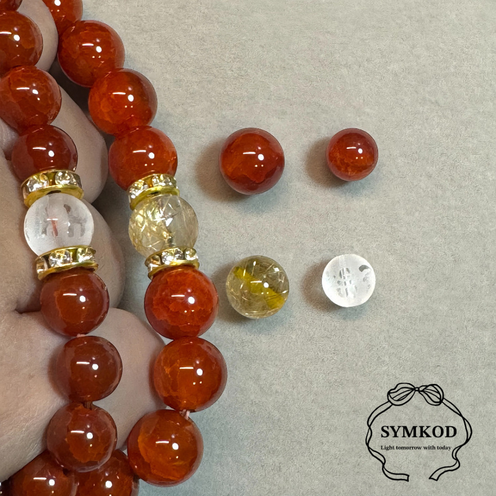 [辛‧寇德]爆紋紅瑪瑙手珠串珠帶來自信果斷六字大明咒守護或金鈦晶聚財招貴人 週二商務簽約 台灣在地手串贈消磁石及收納盒-細節圖5