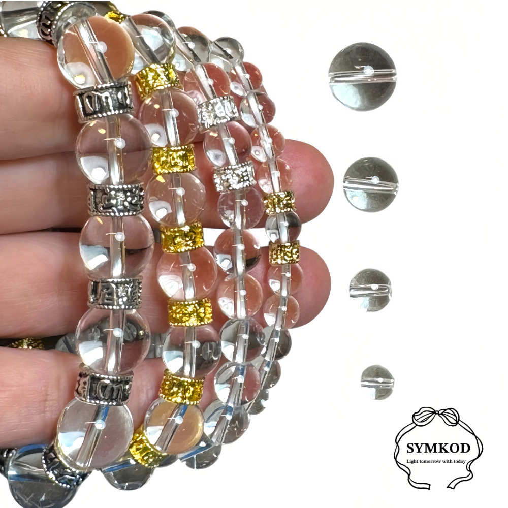 [辛‧寇德]天然白水晶手鍊 六字大明咒 能量串珠手串  助溝通表達交流 學習考試  開運招財 台灣手作附消磁石及收納盒-細節圖5