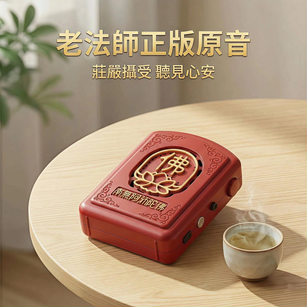 迷你隨身念佛機 6首高音質 老法師唱誦 播經機 蓮花浮雕 助念結緣 居家供佛 睡眠安神 輕巧長輩禮物 關機記憶-細節圖2