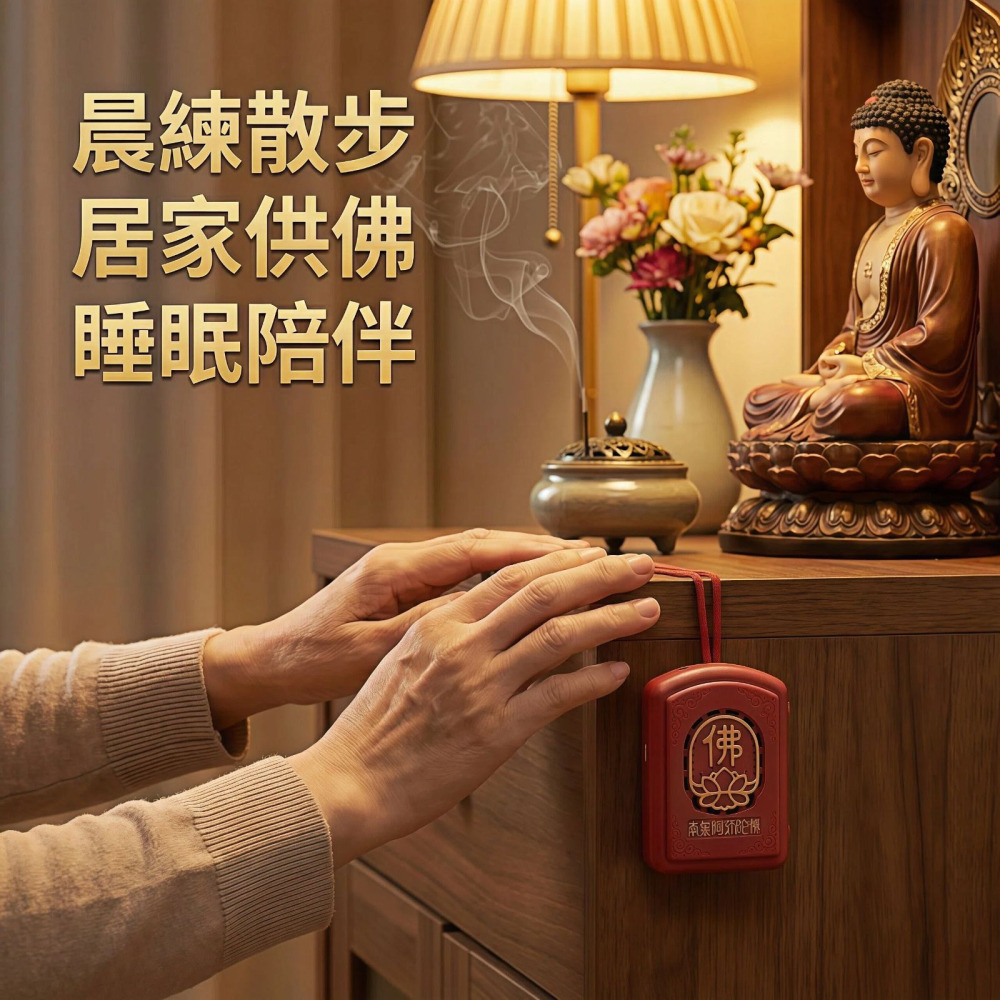 迷你隨身念佛機 6首高音質 老法師唱誦 播經機 蓮花浮雕 助念結緣 居家供佛 睡眠安神 輕巧長輩禮物 關機記憶-細節圖4