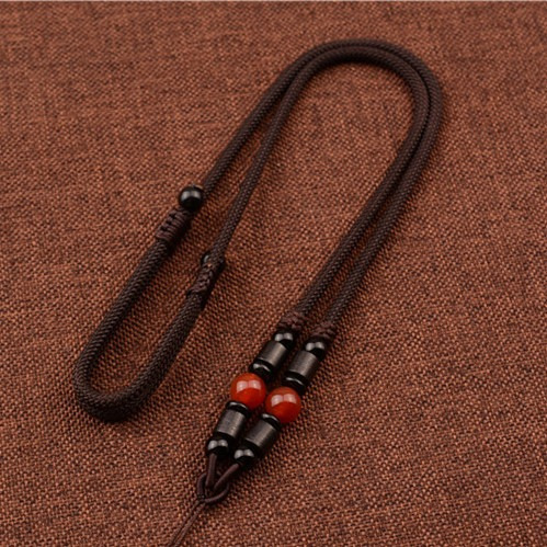 天然瑪瑙項鍊繩 多款可選 虎眼石 石榴石 黑瑪瑙 菩提根 手工編織吊墜繩 玉佩掛繩 替換繩 珠寶線 翡翠蜜蠟-規格圖9