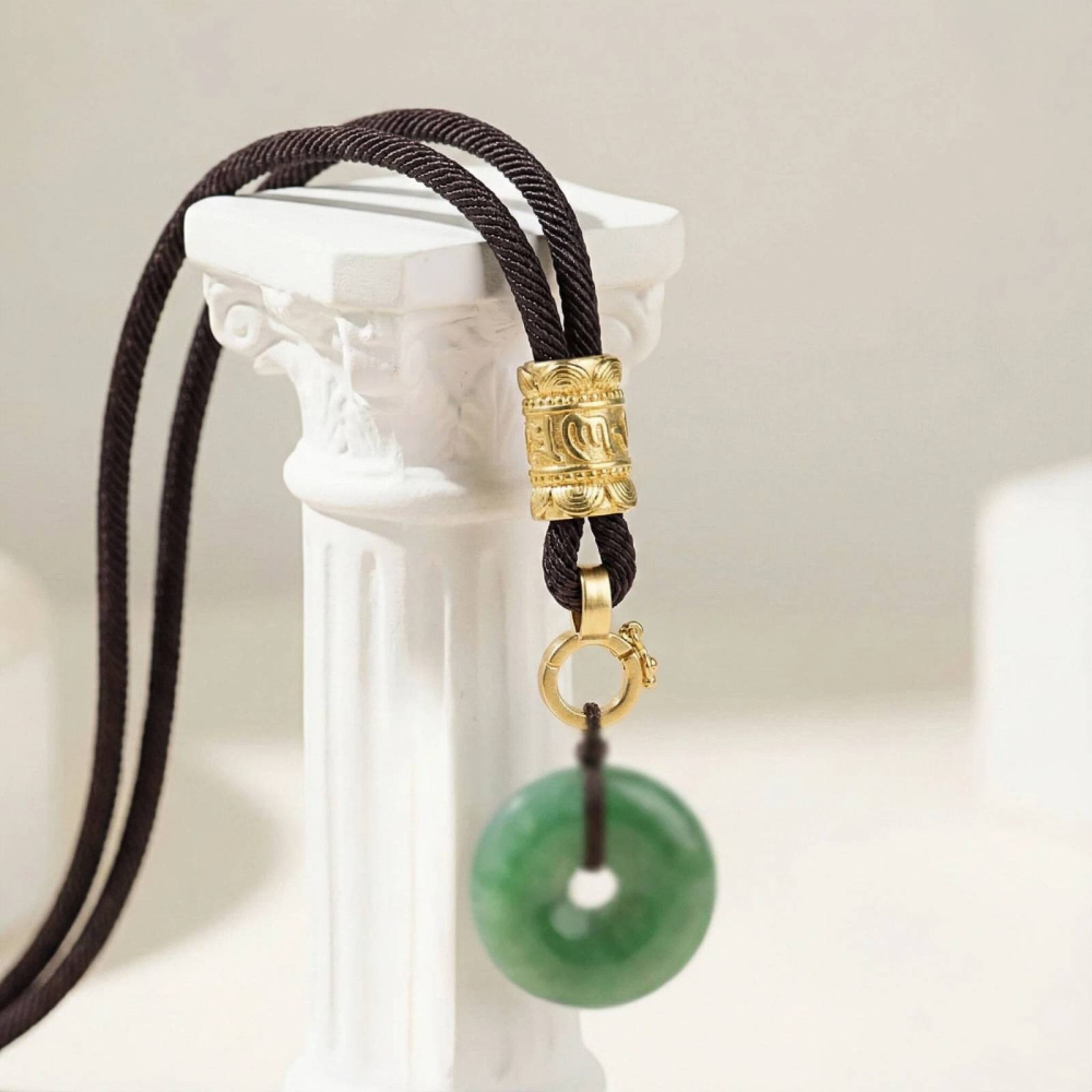 六字真言項鍊繩 免綁卡扣 手工編織 粗款吊墜掛繩 佛牌玉佩黃金貔貅繩子 男女可調節項鏈繩 快拆防斷高感替換繩-細節圖3