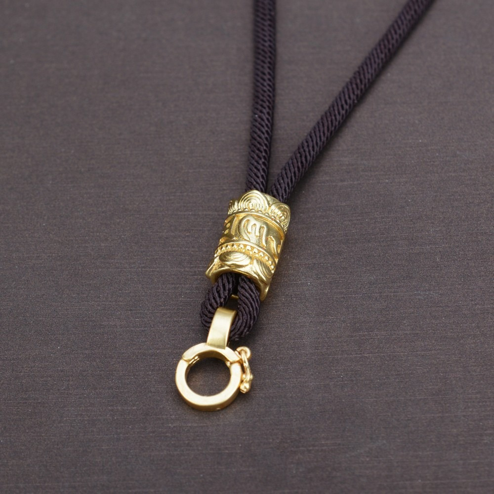 六字真言項鍊繩 免綁卡扣 手工編織 粗款吊墜掛繩 佛牌玉佩黃金貔貅繩子 男女可調節項鏈繩 快拆防斷高感替換繩-規格圖5