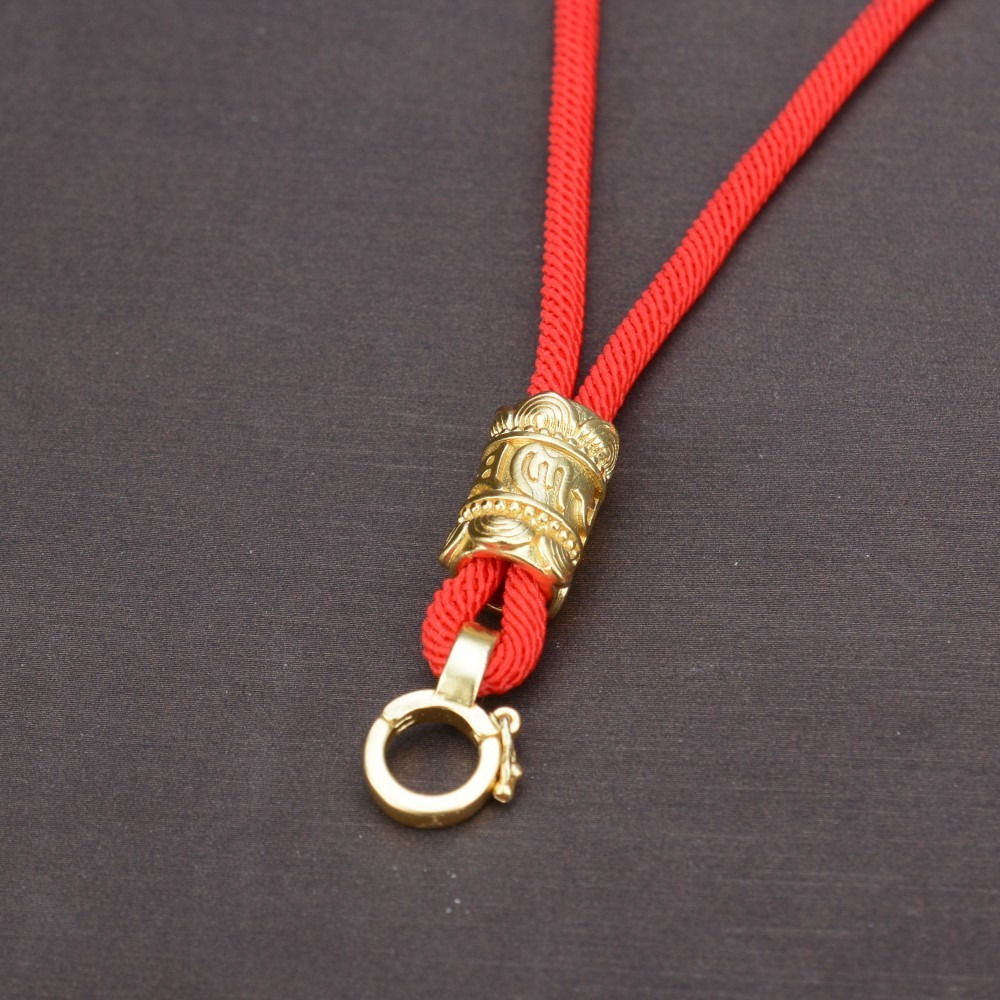 六字真言項鍊繩 免綁卡扣 手工編織 粗款吊墜掛繩 佛牌玉佩黃金貔貅繩子 男女可調節項鏈繩 快拆防斷高感替換繩-規格圖5