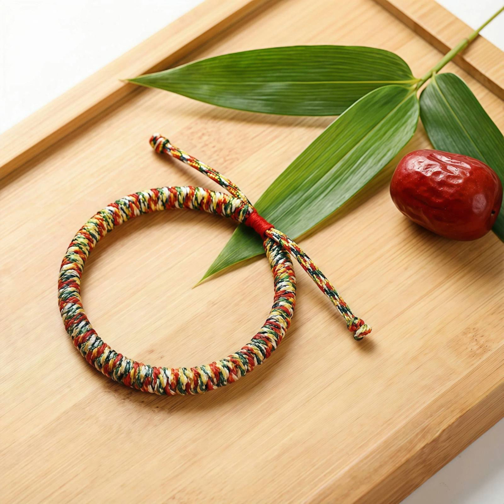 藏式五彩繩 金剛結手繩 避邪開運 手工編織手鍊 本命年轉運 招財擋煞 幸運繩 情侶對鍊 可調式手環 祈福保平安-細節圖4