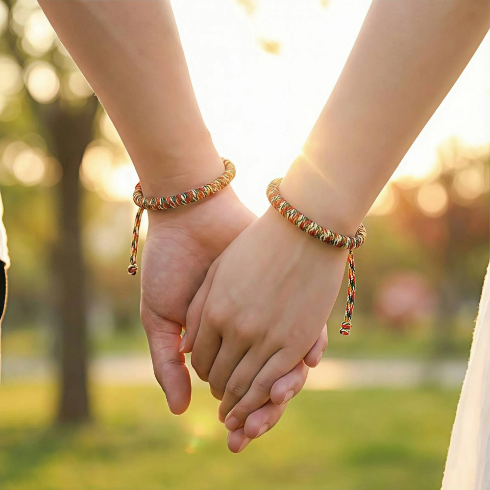 藏式五彩繩 金剛結手繩 避邪開運 手工編織手鍊 本命年轉運 招財擋煞 幸運繩 情侶對鍊 可調式手環 祈福保平安-細節圖5