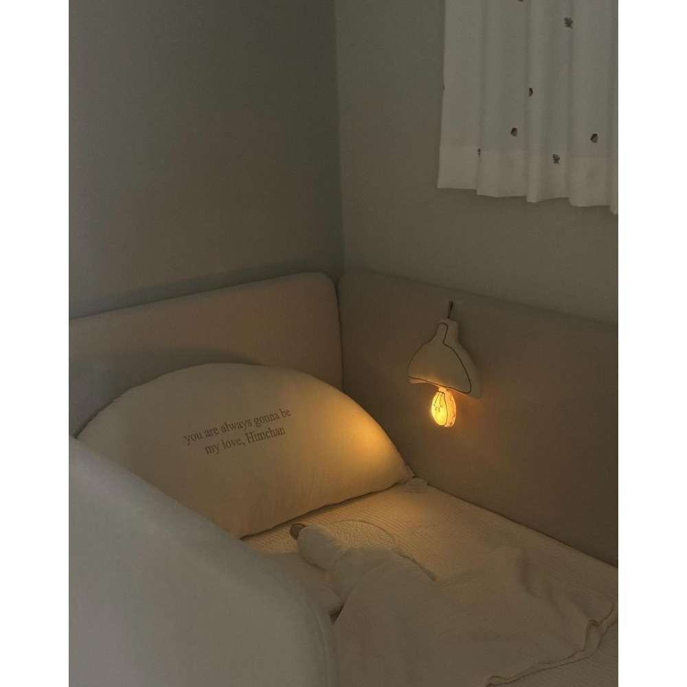 =台灣出貨=韓國ins手工製作小夜燈臥室嬰兒餵奶護眼LED床頭燈兒童房氛圍燈蘑菇裝飾-細節圖6