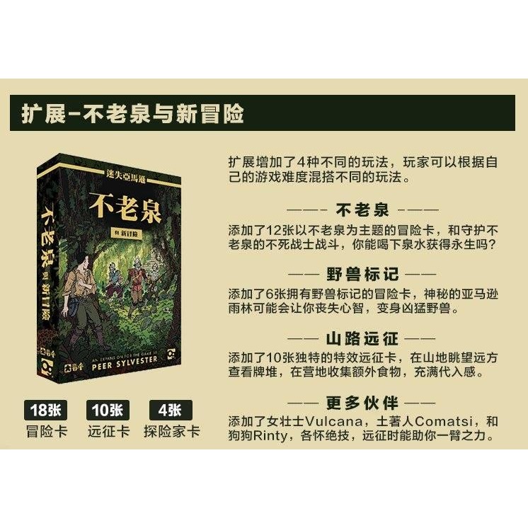 <滿千免運> 正版桌遊 迷失亞馬遜 & 不老泉與新冒險擴充 THE LOST EXPEDITION 繁體中文版-細節圖10