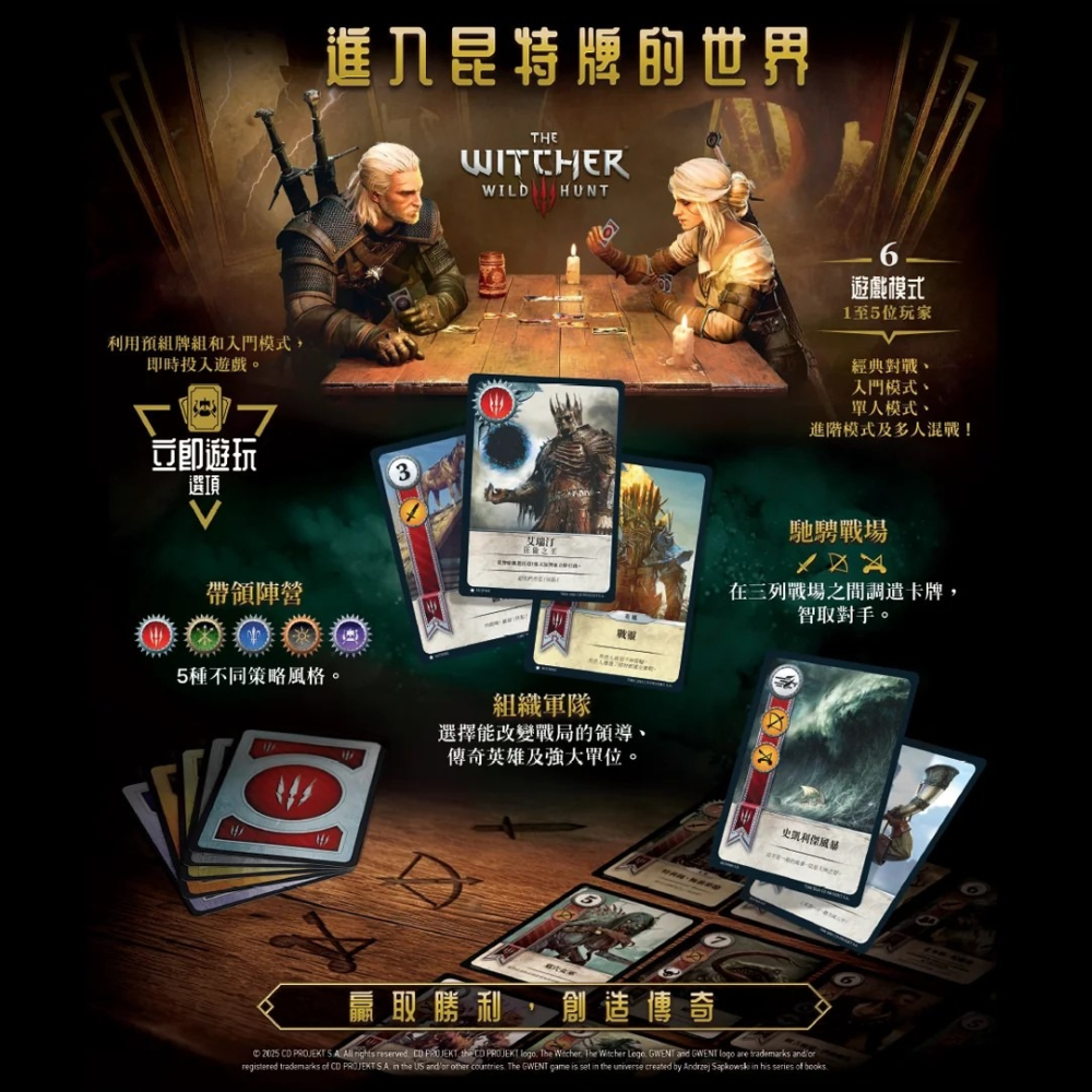 <孩子王桌遊> 滿千免運 正版桌遊 巫師昆特牌：傳奇之戰 gwent the legendary card 繁體中文版-細節圖5