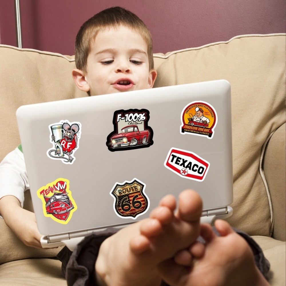 台灣現貨+快速出貨✨1套50張汽車主題貼紙、復古賽車造型貼紙、賽車海報貼紙、行李箱貼紙、裝備貼紙、生活用品貼紙-細節圖3