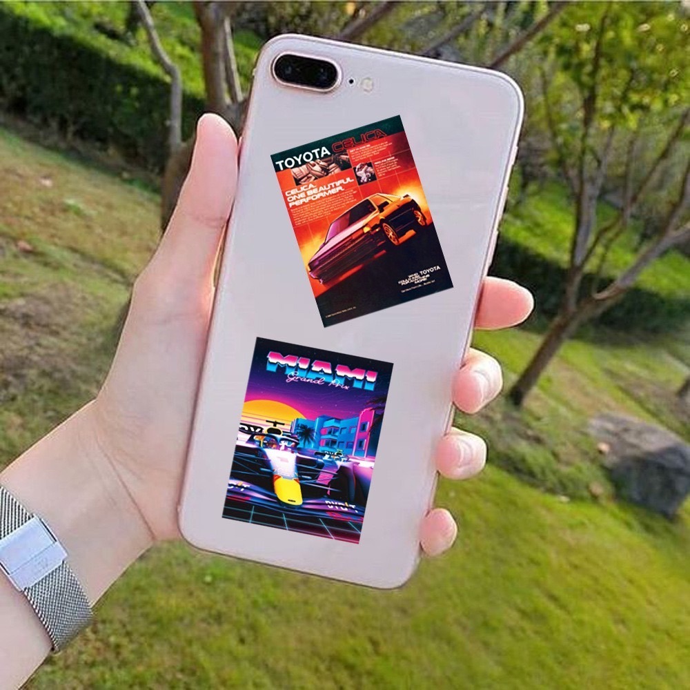 台灣現貨+快速出貨✨1套50張汽車主題貼紙、復古賽車造型貼紙、賽車海報貼紙、行李箱貼紙、裝備貼紙、生活用品貼紙-細節圖5