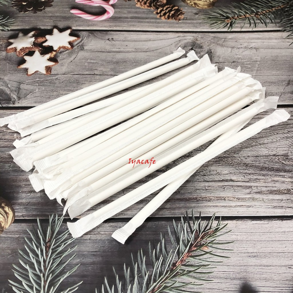 ✨愛鴨咖啡✨台灣製造 環保吸管20支 斜口吸管 紙吸管 食品級吸管 斜口紙吸管-細節圖2