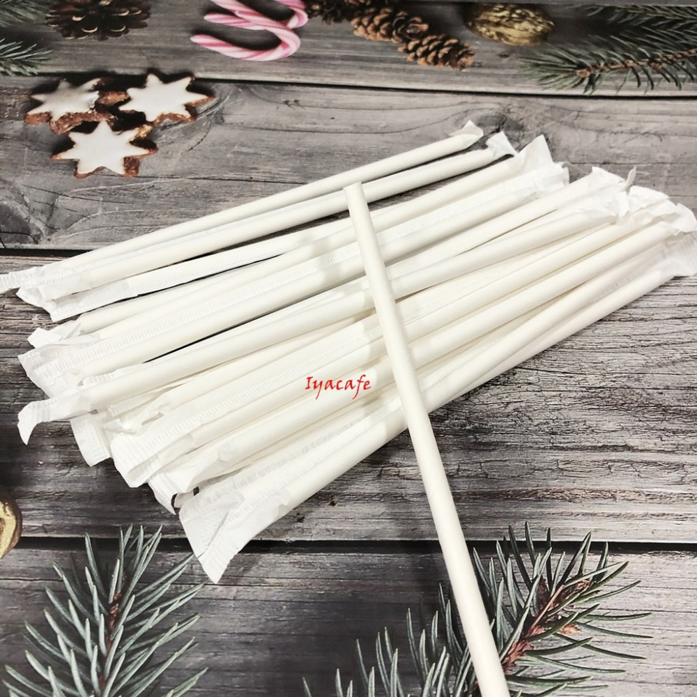 ✨愛鴨咖啡✨台灣製造 環保吸管20支 斜口吸管 紙吸管 食品級吸管 斜口紙吸管-細節圖3