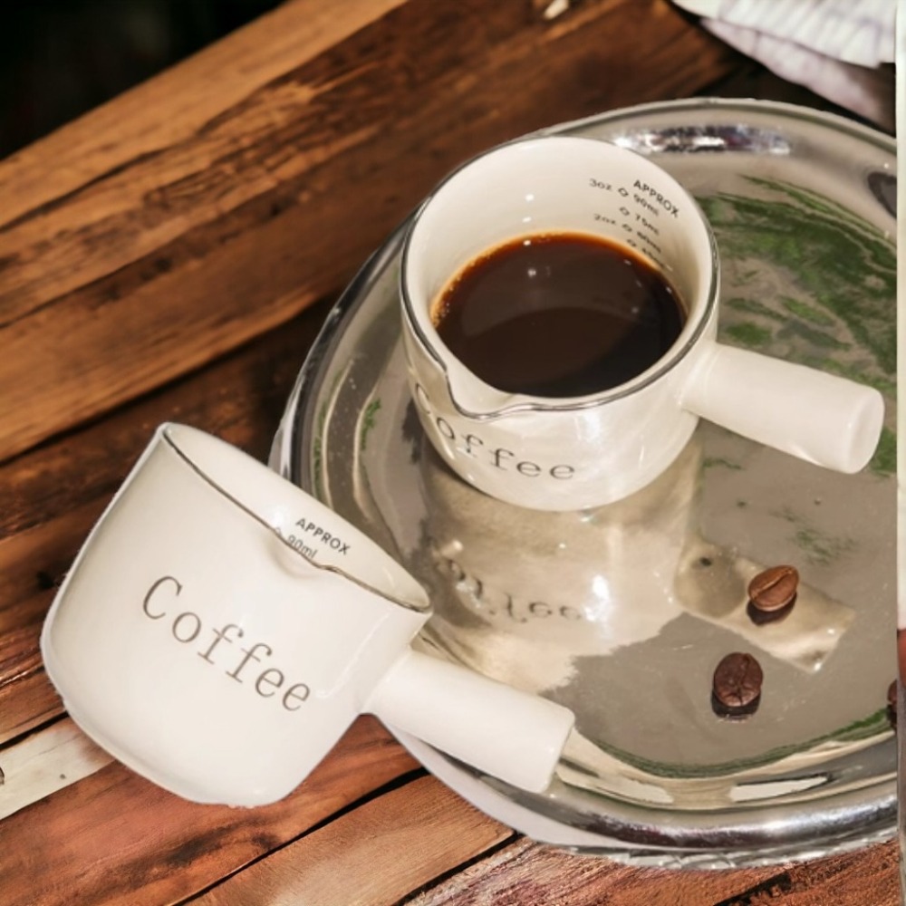 ✨愛鴨咖啡✨濃縮咖啡液承接 陶瓷量杯 陶瓷把手 小奶盅 迷你奶盅 蜂蜜 牛奶壺 牛奶盅 牛排酱汁-細節圖3