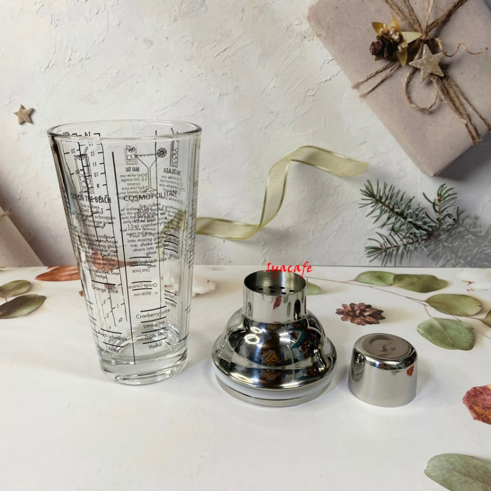 ✨愛鴨咖啡✨波斯頓 刻度 玻璃杯 調酒杯 玻璃杯 刻度杯 贈送不銹鋼吸管-細節圖3