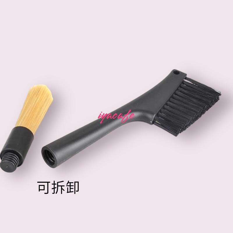 ✨愛鴨咖啡✨咖啡粉 桌面清潔刷 電動磨豆機 清潔毛刷 雙頭毛刷 2合1 大毛刷 附防滑皮套-細節圖4
