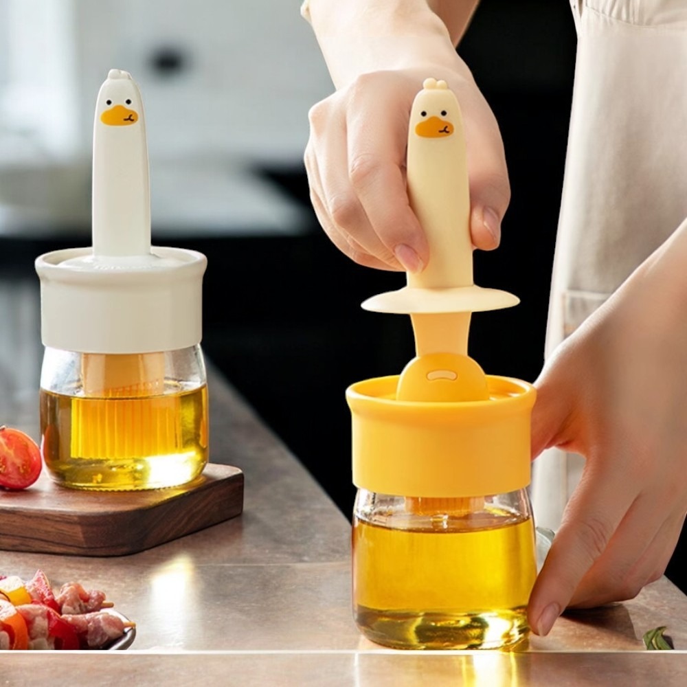 ✨愛鴨咖啡✨油刷瓶 硅膠刷+玻璃油瓶 燒烤油刷 氣炸鍋油刷-細節圖4