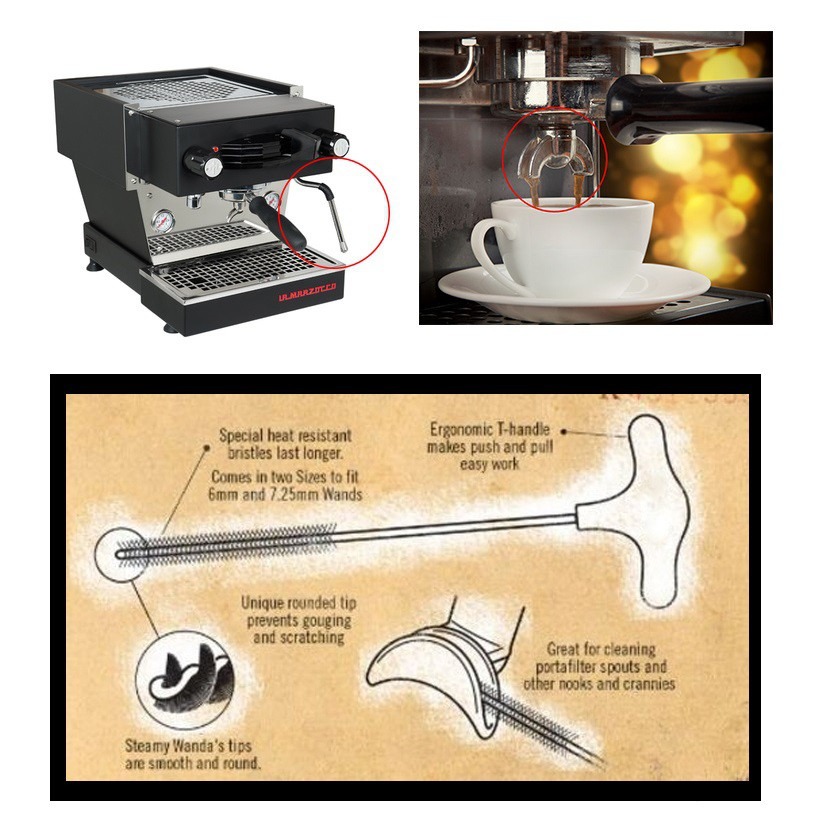 ✨愛鴨咖啡✨半自動咖啡機清潔刷 義式把手導流嘴清潔刷-細節圖3