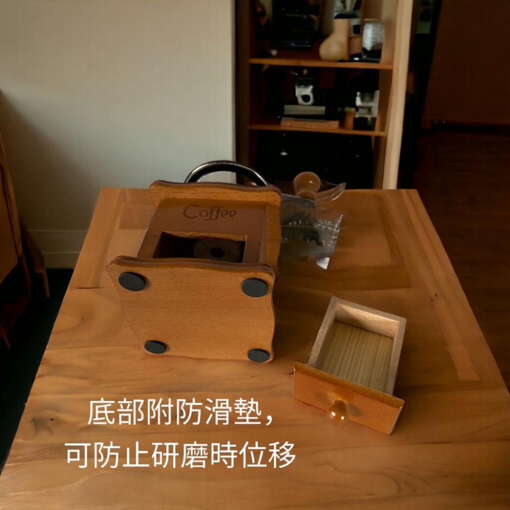 ✨愛鴨咖啡✨復古櫸木 手搖磨豆機 可調整粗細度 家用磨豆機 陶瓷機芯手搖咖啡磨豆機-細節圖3