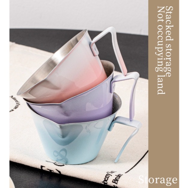 ✨愛鴨咖啡✨304不銹鋼 濃縮咖啡萃取杯 刻度量杯 奶盅 不銹鋼量杯-細節圖4