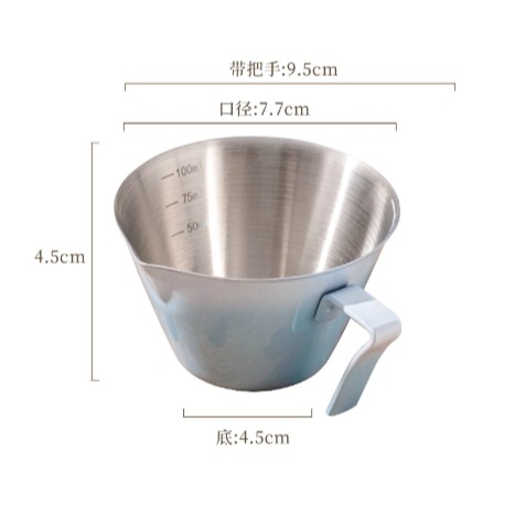 ✨愛鴨咖啡✨304不銹鋼 濃縮咖啡萃取杯 刻度量杯 奶盅 不銹鋼量杯-細節圖6
