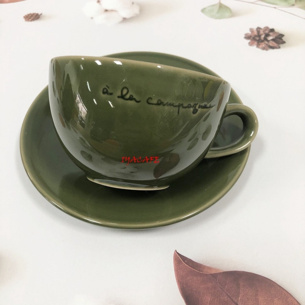 ✨愛鴨咖啡✨彩釉陶瓷 卡布其諾咖啡杯 拉花杯 咖啡杯盤組-細節圖4