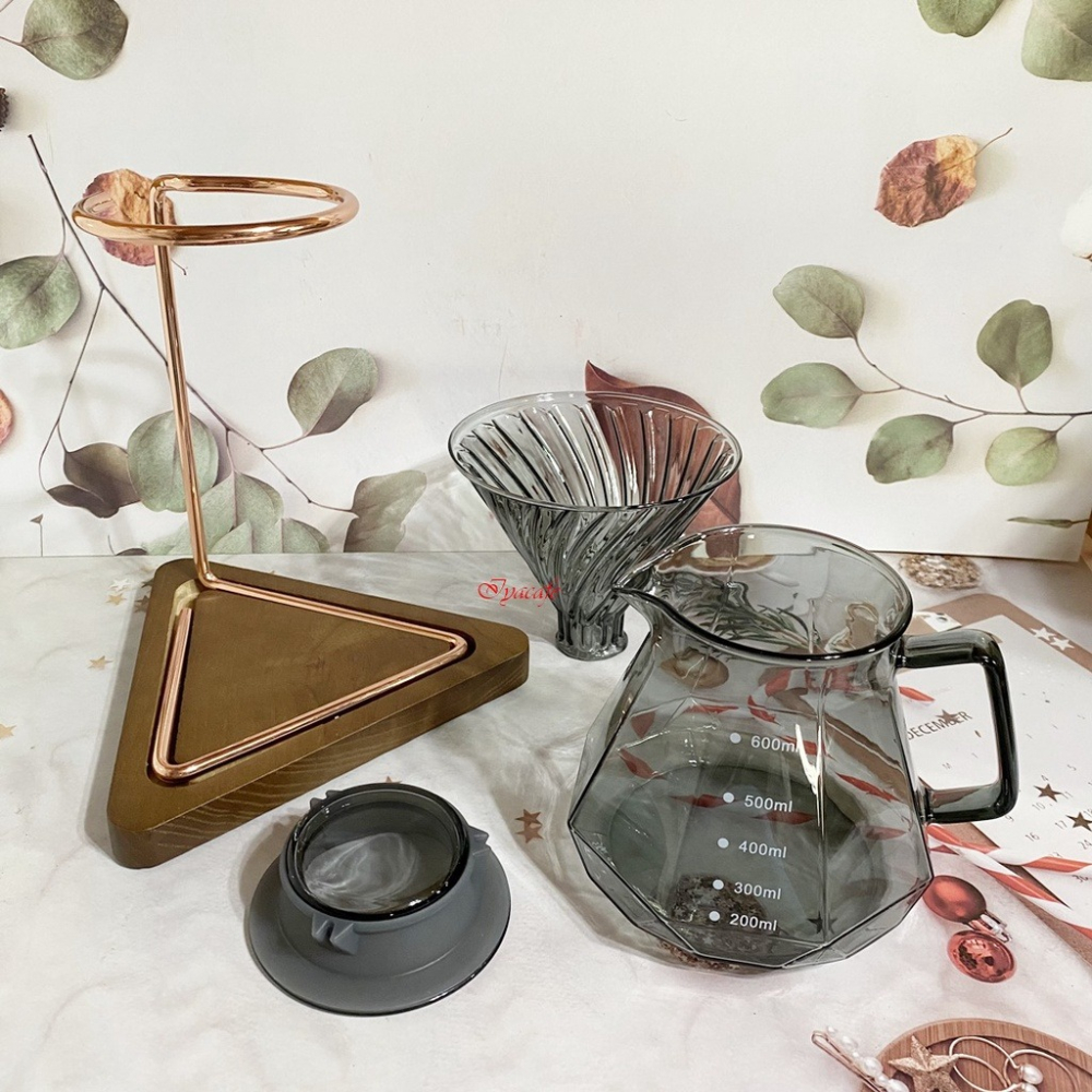 ✨愛鴨咖啡✨黑曜石 手沖滴漏濾杯 玻璃濾杯 錐形濾杯 2-4人份-細節圖4