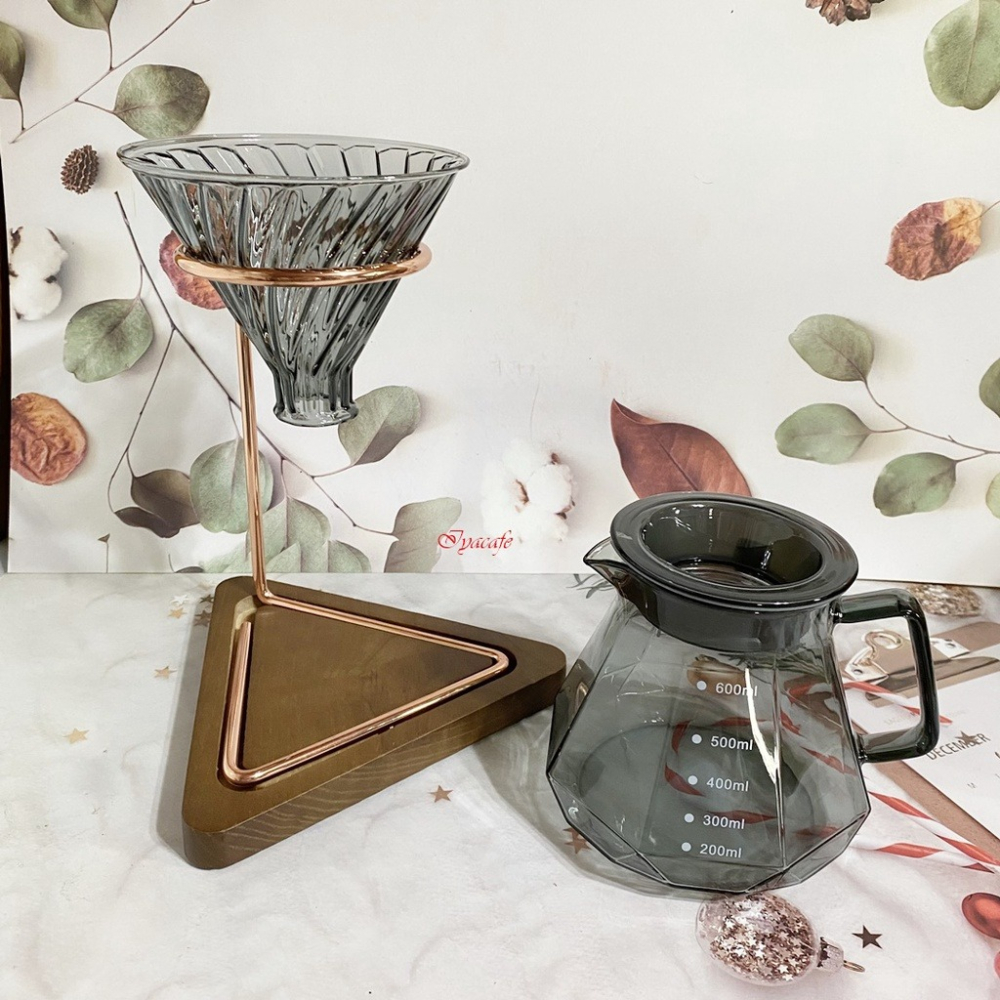 ✨愛鴨咖啡✨黑曜石 手沖滴漏濾杯 玻璃濾杯 錐形濾杯 2-4人份-細節圖5