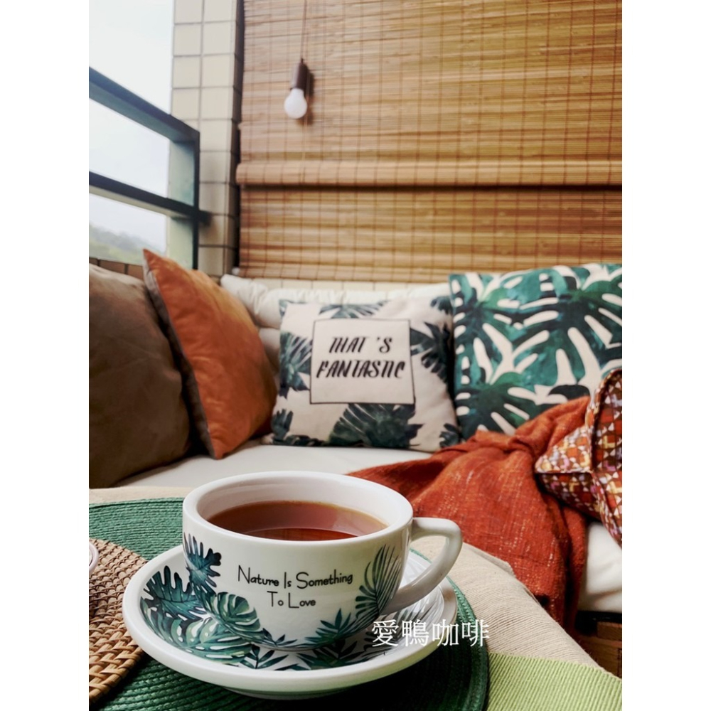 ✨愛鴨咖啡✨超寬口 拉花練習 大口徑 清新葉子拿鐵拉花杯盤 卡布其諾咖啡杯盤-細節圖2