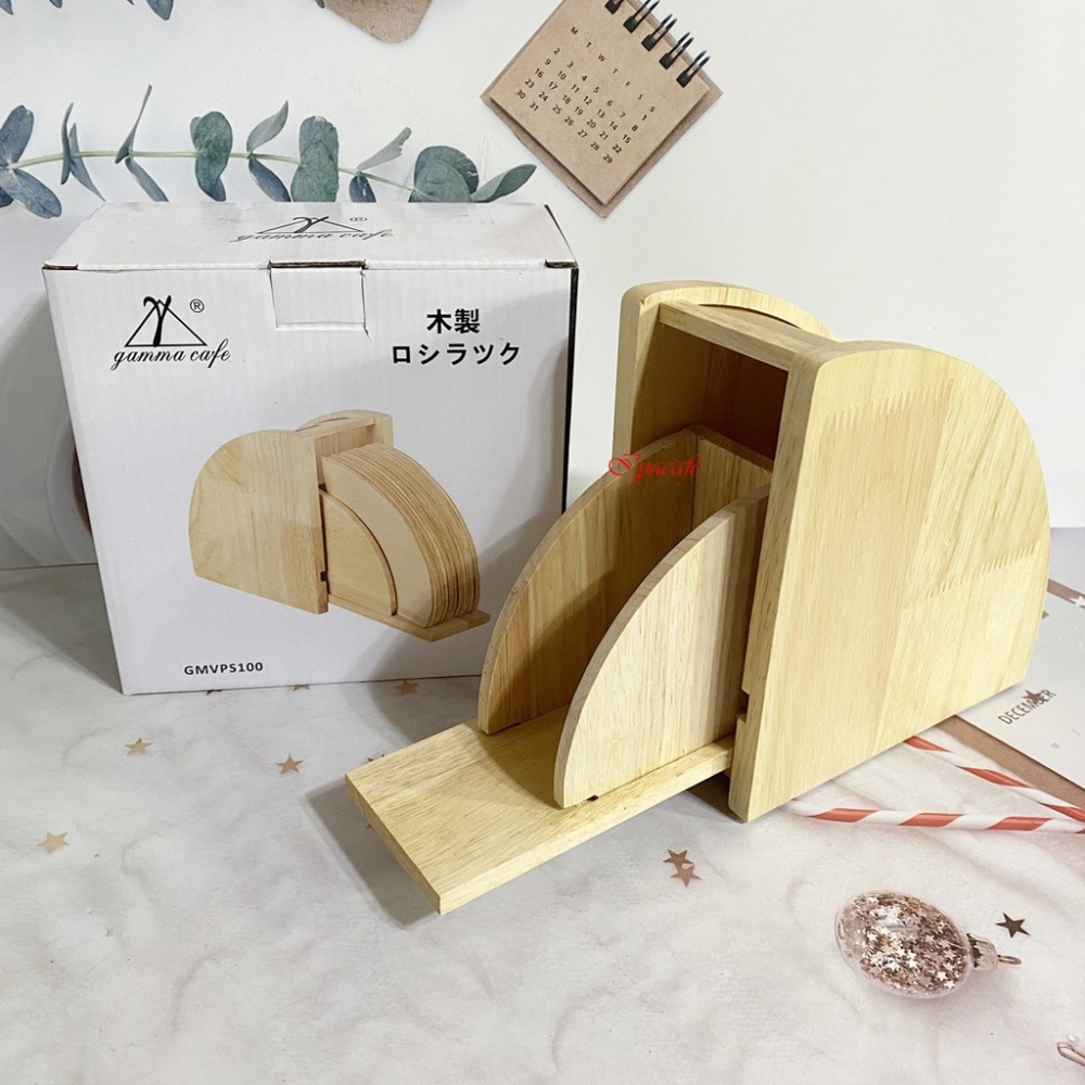 ✨愛鴨咖啡✨GAMMA CAFE 原木復古濾紙架 錐形濾紙 錐形濾紙 防塵收納盒-細節圖4