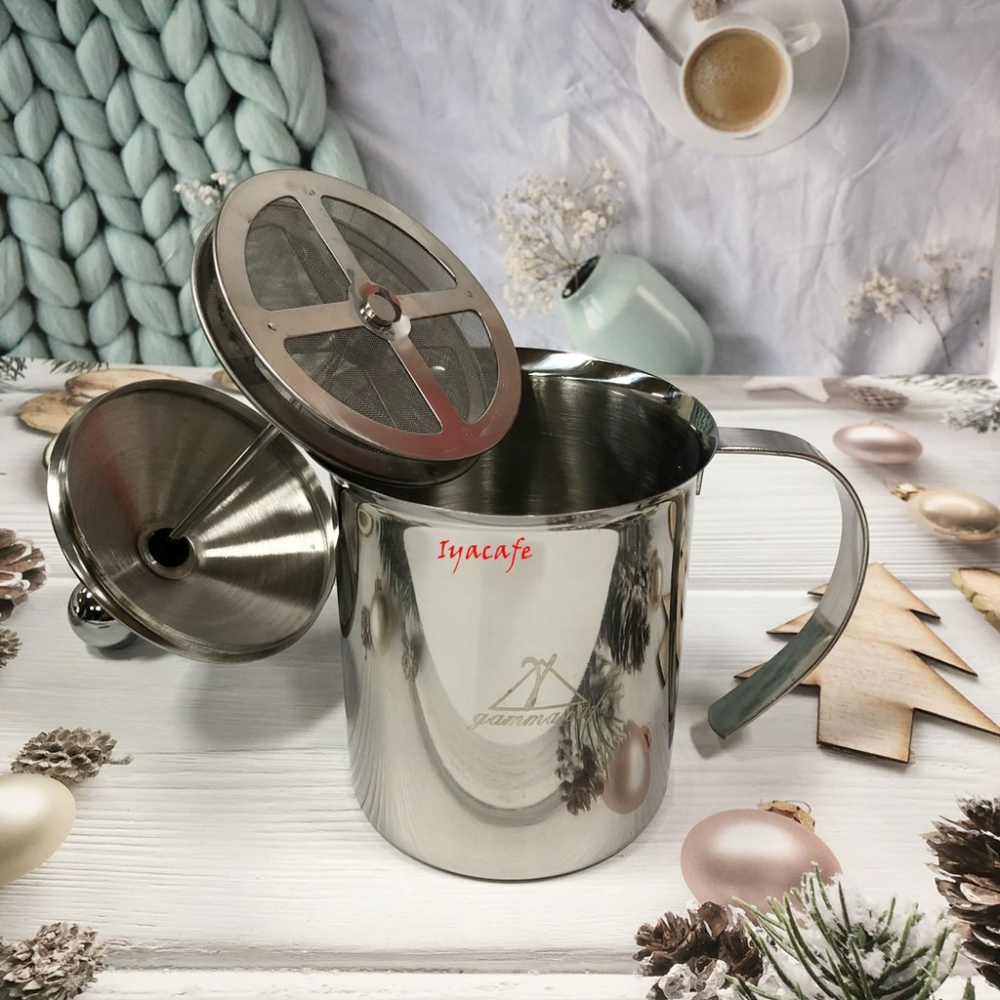 ✨愛鴨咖啡✨Gamma Cafe 雙層 不銹鋼 奶泡器 發泡器 牛奶發泡器 雙層奶泡器 雙層奶泡杯 800cc-細節圖3
