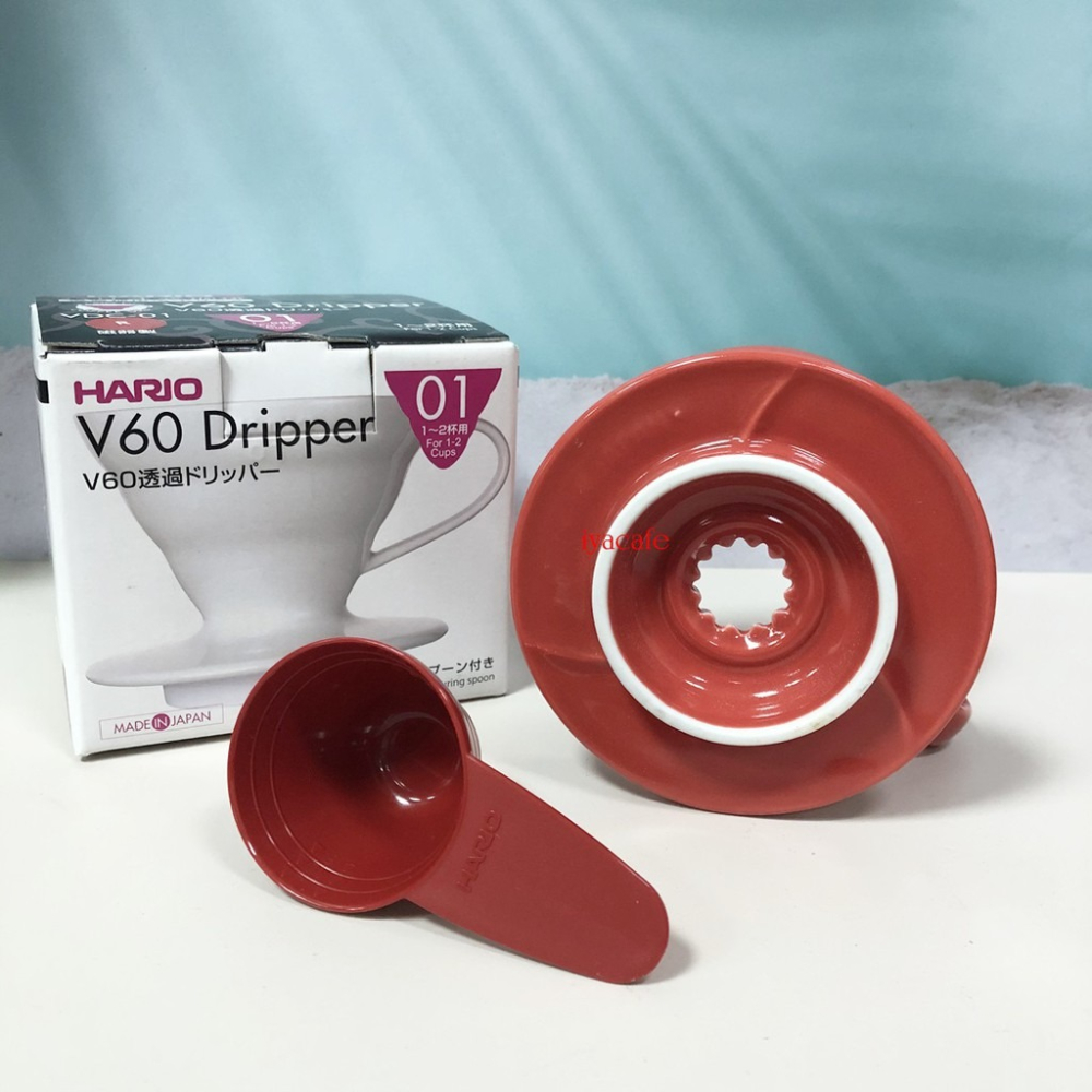 ✨愛鴨咖啡✨原廠公司貨 Hario VDC-01R 陶瓷錐形濾杯 附咖啡匙 1-2杯用-細節圖2