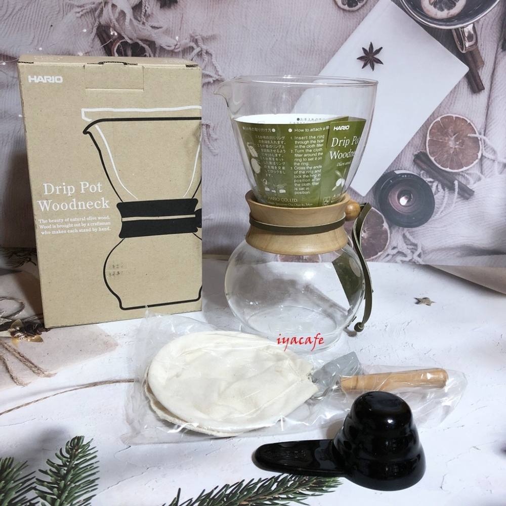 ✨愛鴨咖啡✨原廠公司貨 HARIO DPW-3-OV 橄欖木 法蘭絨 濾布含支架 濾泡壺 1-4杯份-細節圖2