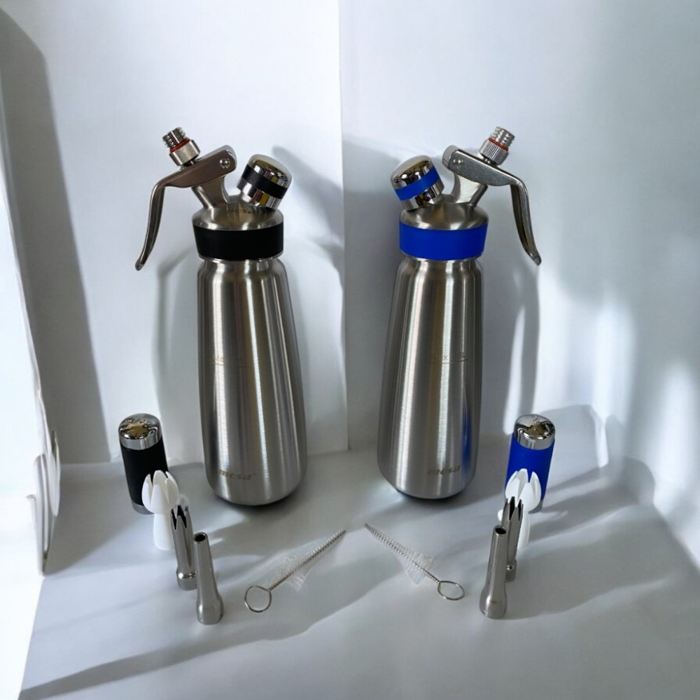 ✨愛鴨咖啡✨MOSA 奶油槍 全不銹鋼霧面 奶油槍 發泡槍 分子料理 0.5L 附花嘴3入、毛刷1支-細節圖3