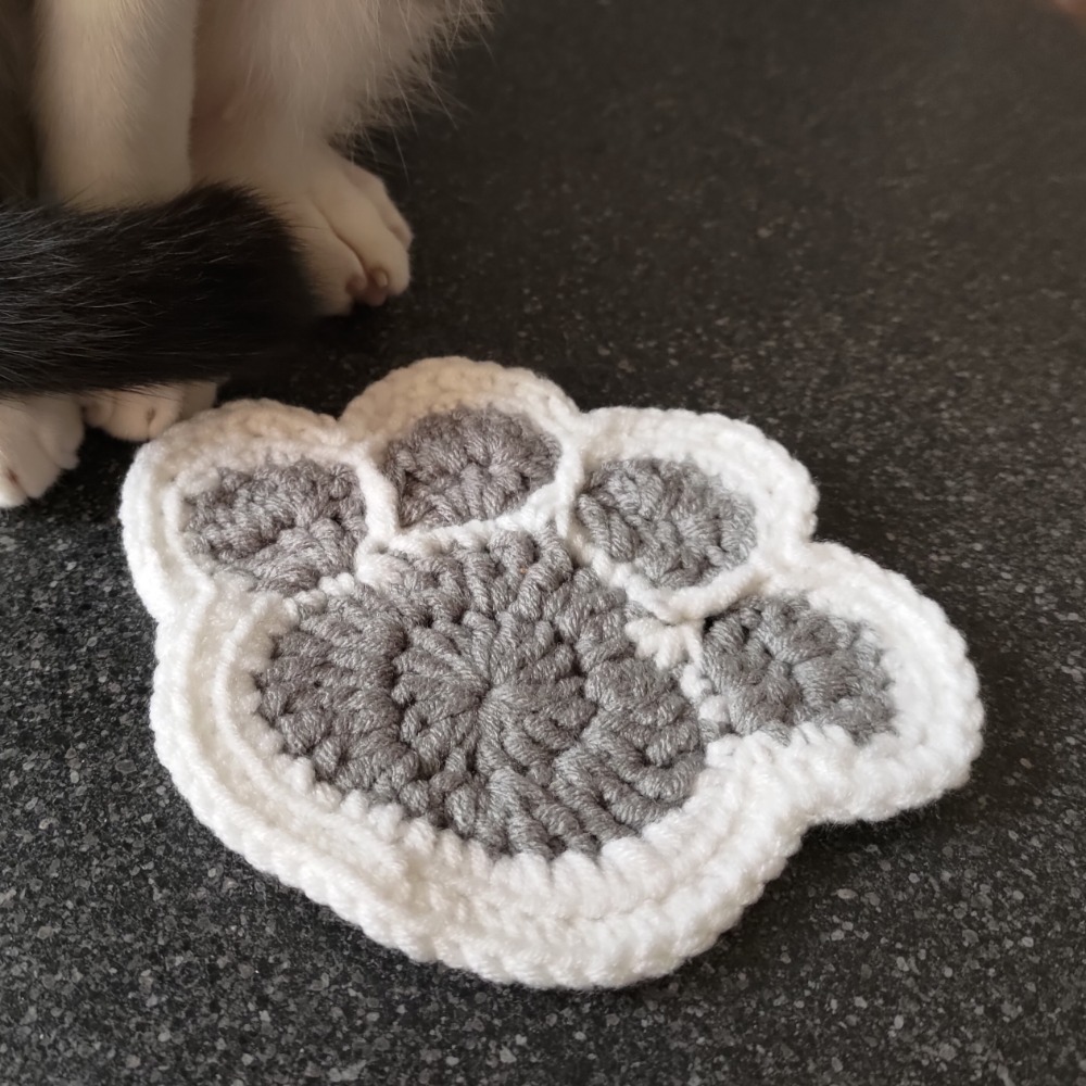 可愛貓掌杯墊 猫咪手作杯墊 隔熱杯墊 毛線鉤針杯墊可愛手工杯墊-細節圖2