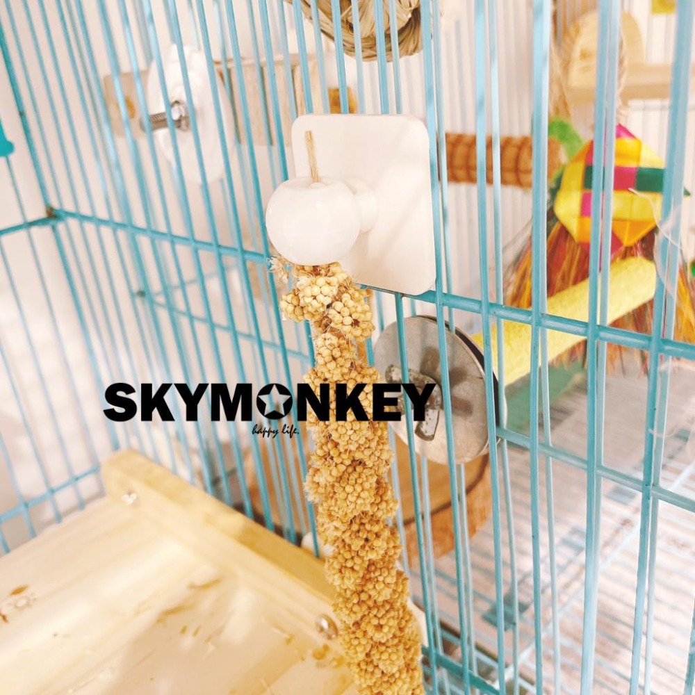 Sky Monkey☆日本 SANKO 小米穗夾 2入 蔬菜夾 沙拉夾 餵食器 鸚鵡 栗米穗 粟米穗 黃米穗-細節圖4