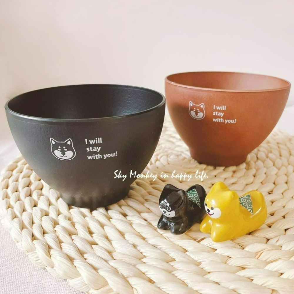 Sky Monkey 日本製 日式木紋耐熱碗 柴犬貓咪 塑膠碗 柴犬碗 日本碗 飯碗日本製 日式飯碗 日本飯碗-細節圖3