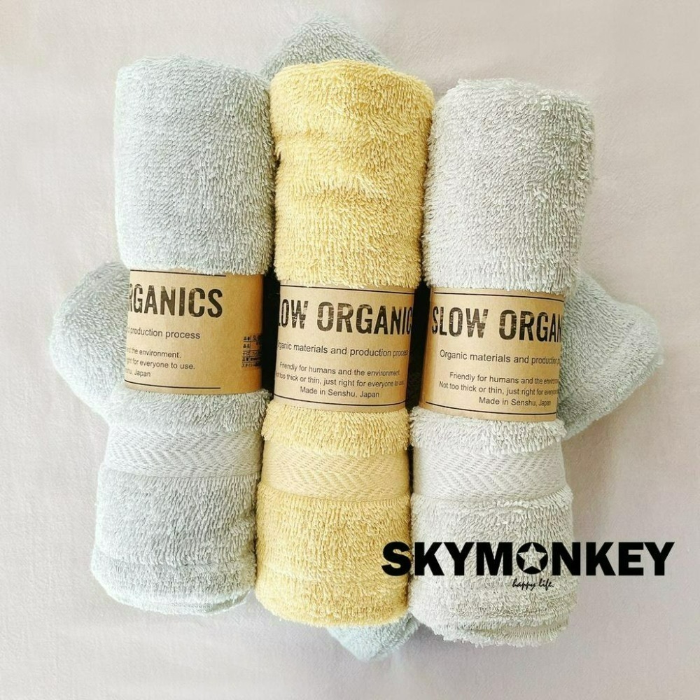 Sky Monkey☆日本製 日本純棉毛巾 有機棉毛巾 stylem瀧定大阪 薄毛巾 運動毛巾 洗臉毛巾 吸水毛巾-細節圖5