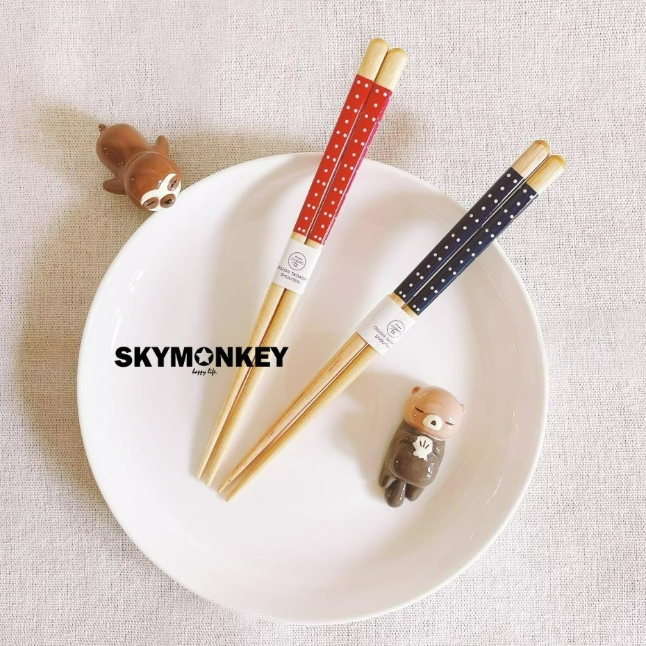樂生活☆日本製 木筷子 圓點/柴犬/貓頭鷹 可愛動物 兒童筷子 日本筷子 日式筷子 小朋友筷子 筷子-細節圖3