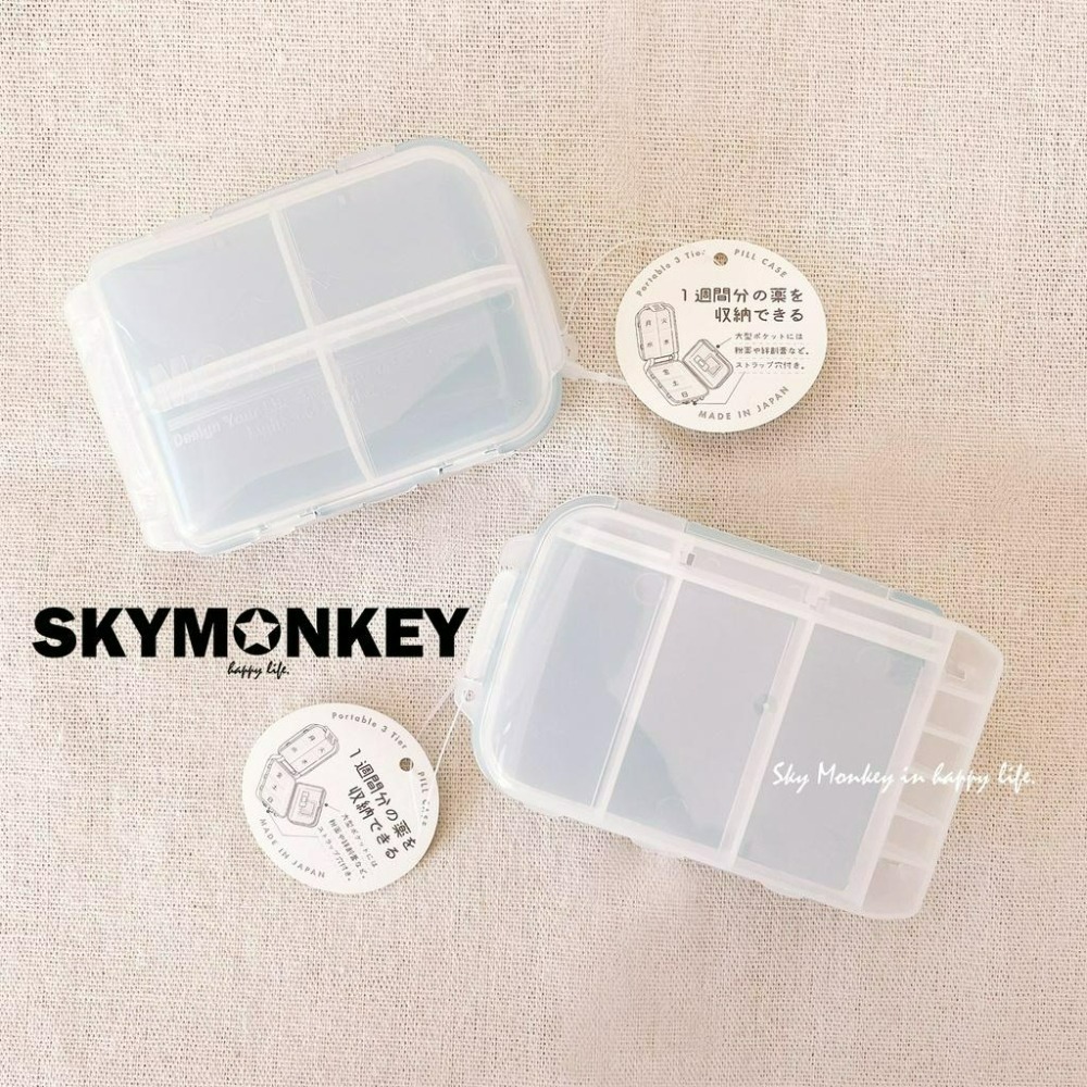 Sky Monkey☆日本製 三層藥盒 旅行分裝盒 YAMADA 山田化學 日本藥盒 隨身藥盒 一週藥盒 分裝藥盒-細節圖6