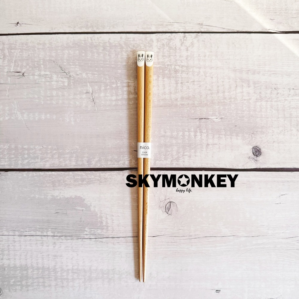 Sky Monkey☆日本製 動物木筷子 貓/兔/熊/柴犬/狗 木頭筷子 日本製筷子 日本筷子 兒童筷子 竹筷子-規格圖6