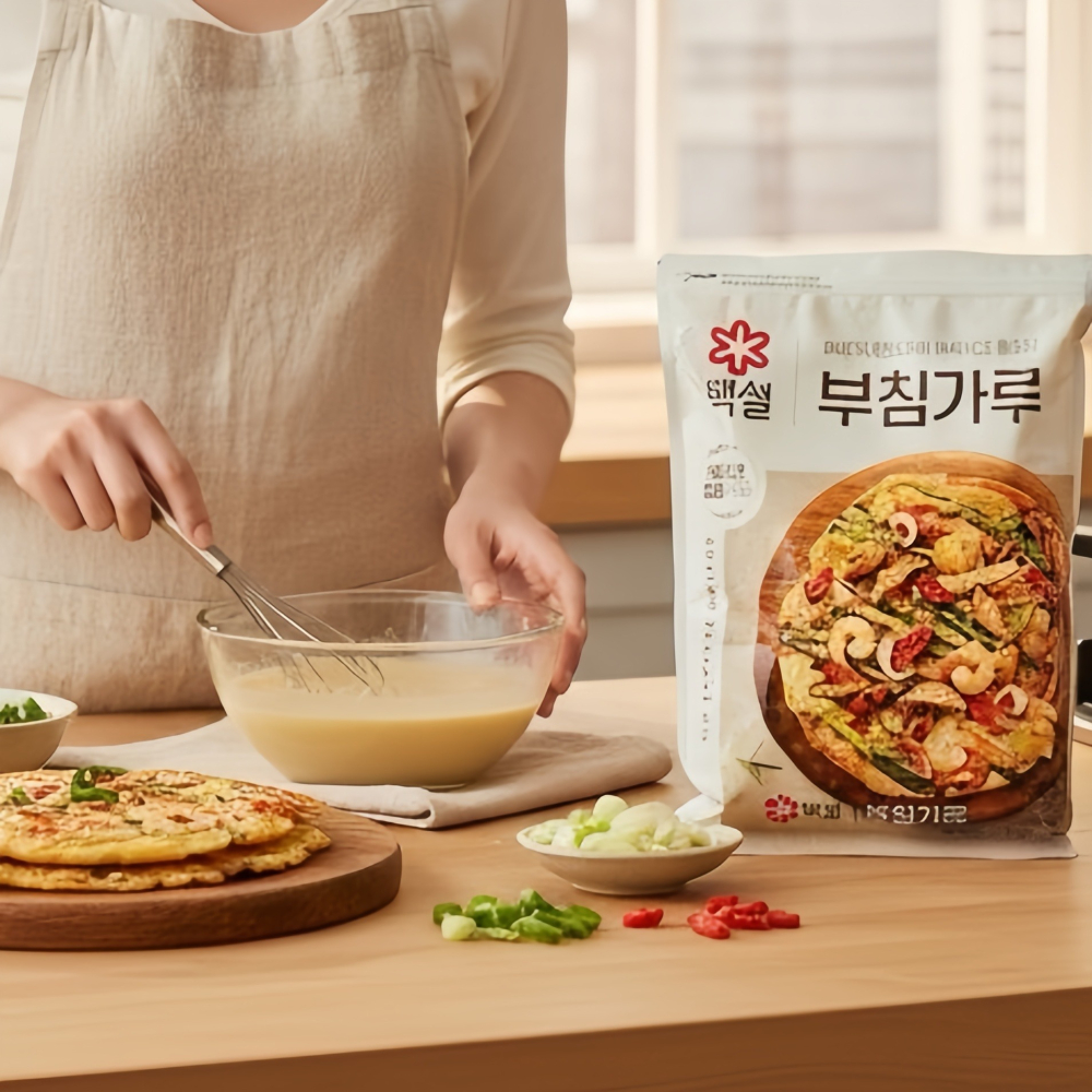 健康本味 CJ韓式煎餅粉1Kg 韓式料理 炸粉 煎餅粉炸蝦粉-細節圖4