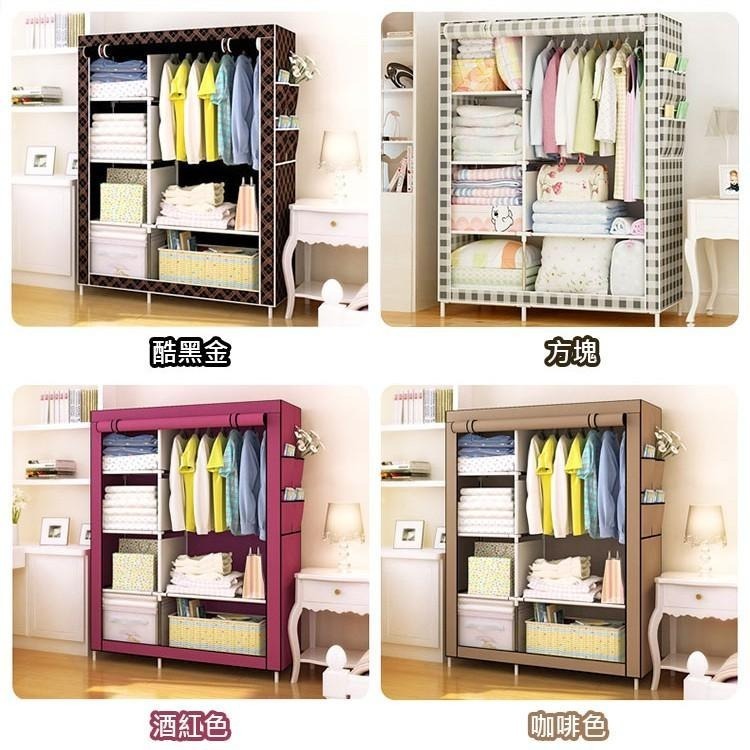 【VENCEDOR】 衣櫥 105公分DIY衣櫃 / 大容量 寬105cm布衣櫥 置物架 收納櫃衣架 現貨 滿499免運-細節圖9