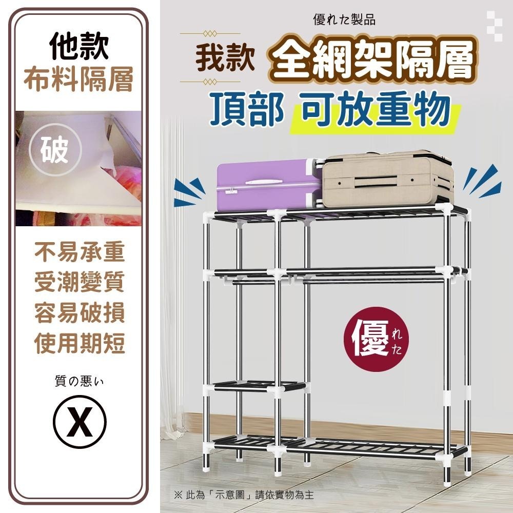 【VENCEDOR】 衣櫥 衣櫃 超強承重 加粗2.5公分管 125公分寬 DIY衣櫥 布衣櫃 現貨 滿499免運-細節圖6