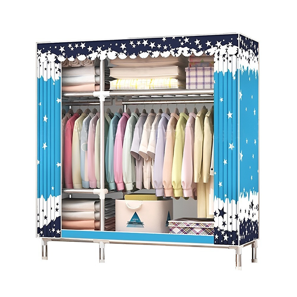 【VENCEDOR】 衣櫥 衣櫃 超強承重 加粗2.5公分管 125公分寬 DIY衣櫥 布衣櫃 現貨 滿499免運-規格圖9