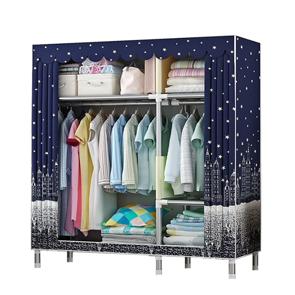 【VENCEDOR】 衣櫥 衣櫃 超強承重 加粗2.5公分管 125公分寬 DIY衣櫥 布衣櫃 現貨 滿499免運-規格圖9