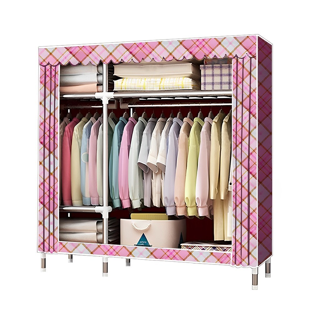 【VENCEDOR】 衣櫥 衣櫃 超強承重 加粗2.5公分管 125公分寬 DIY衣櫥 布衣櫃 現貨 滿499免運-規格圖9