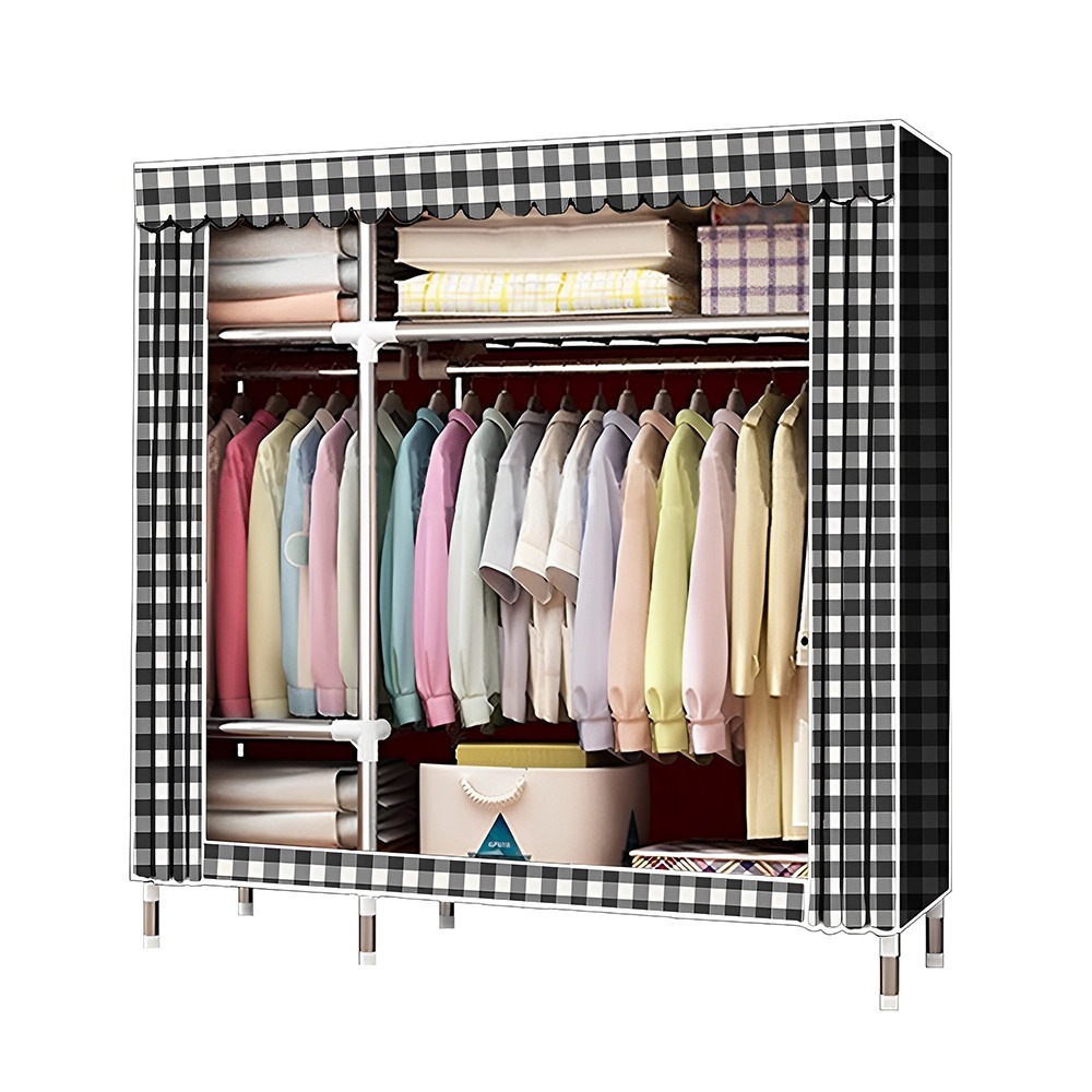 【VENCEDOR】 衣櫥 衣櫃 超強承重 加粗2.5公分管 125公分寬 DIY衣櫥 布衣櫃 現貨 滿499免運-規格圖9