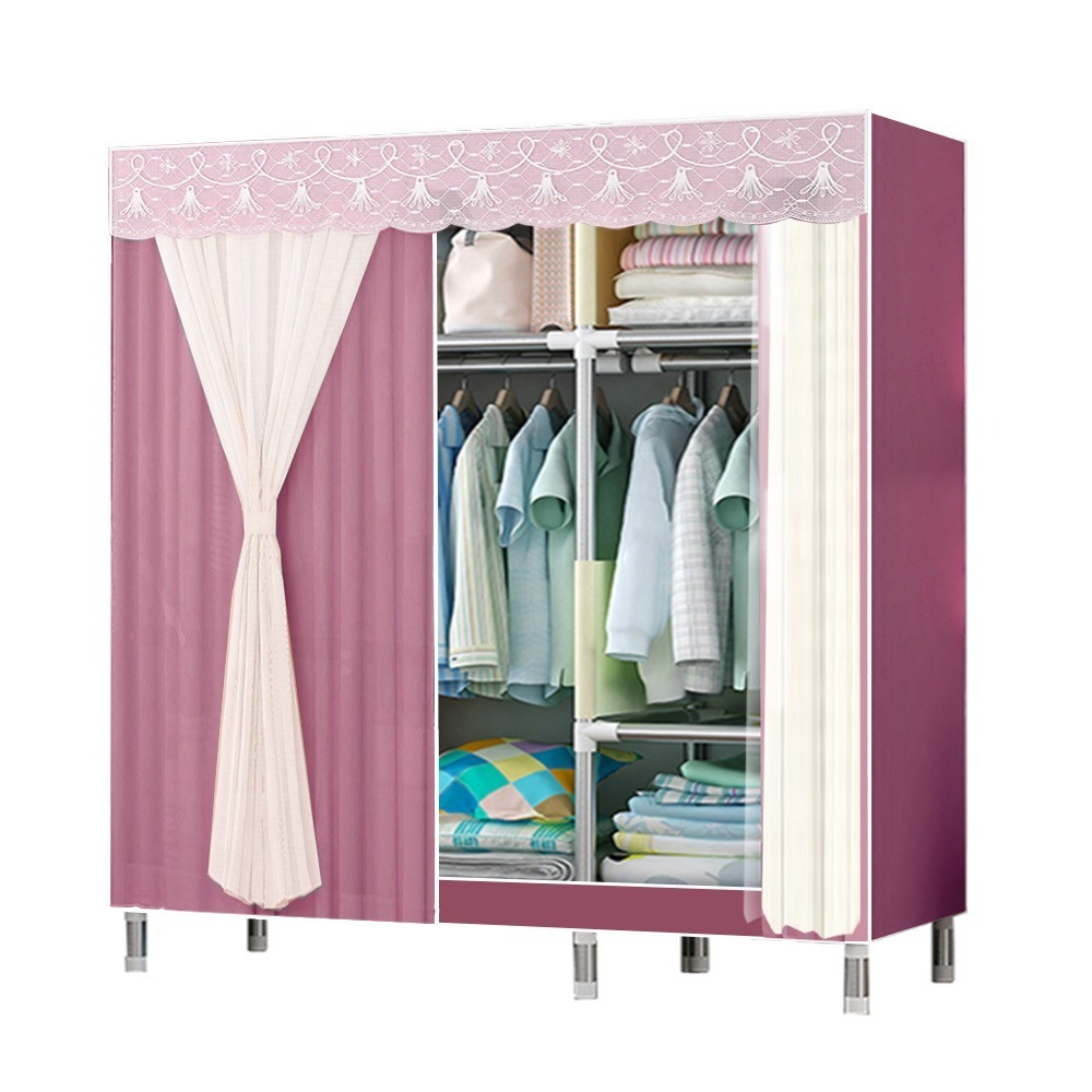 【VENCEDOR】 衣櫥 衣櫃 超強承重 加粗2.5公分管 125公分寬 DIY衣櫥 布衣櫃 現貨 滿499免運-規格圖9