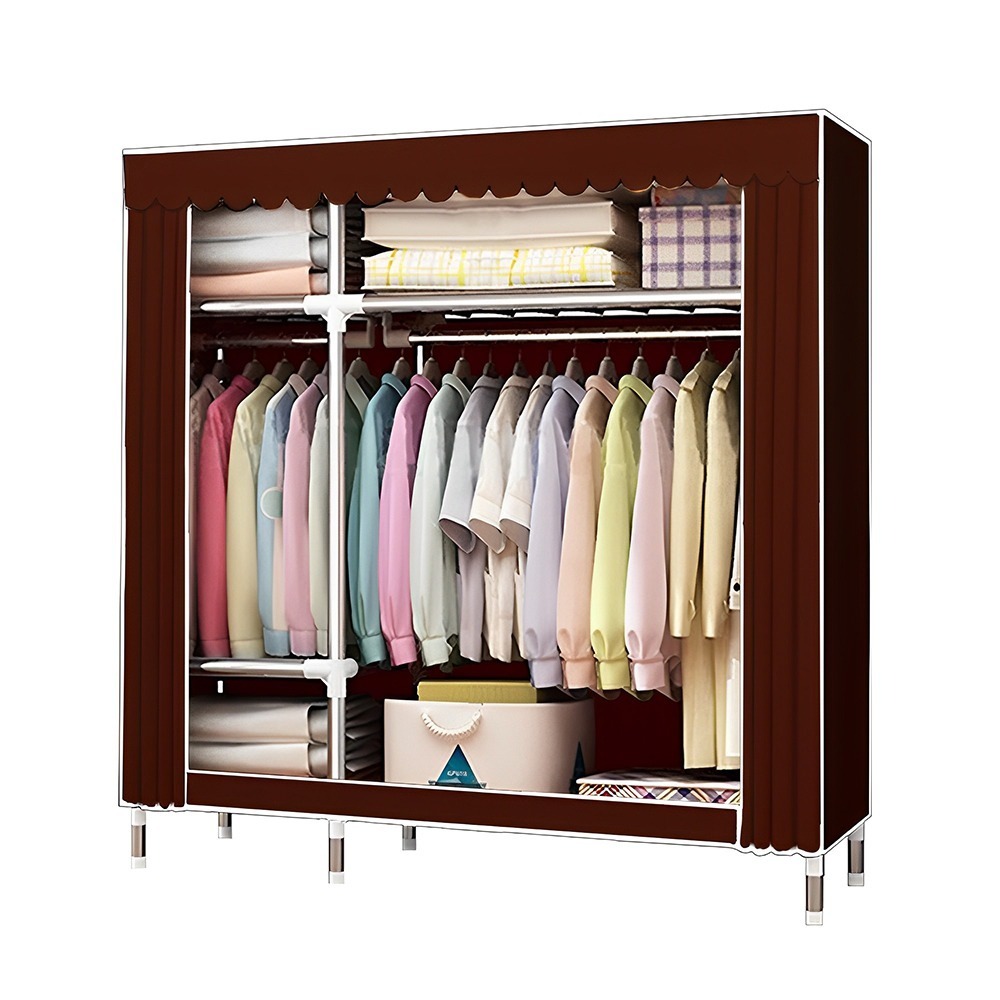 【VENCEDOR】 衣櫥 衣櫃 超強承重 加粗2.5公分管 125公分寬 DIY衣櫥 布衣櫃 現貨 滿499免運-規格圖9